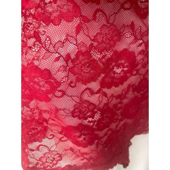 H&M Women Red Floral Lace Bodysuit Teddy Size XL - Picture 5 of 10